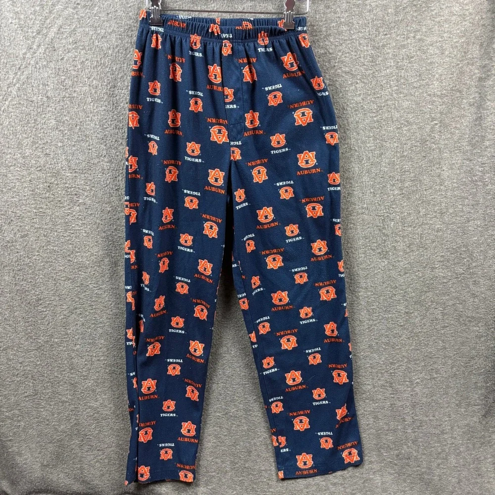 Genuine Stuff Auburn Tigers Fleece Pajama Pants‎ Unisex XL Navy Orange Logo